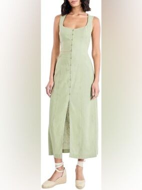 Sleeveless Linen Blend Maxi Dress